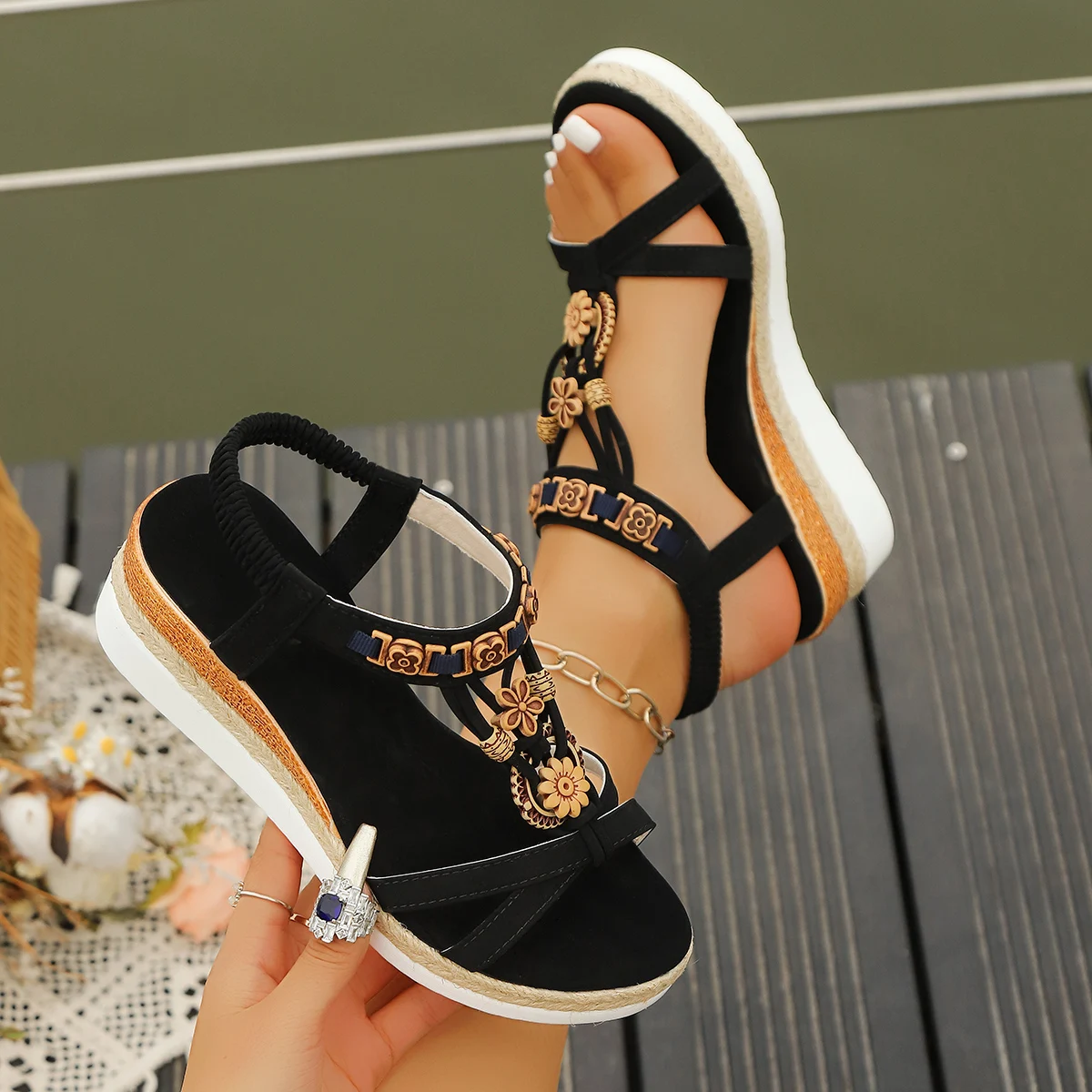 Waders - Women Wedge Sandals Summer 2024 Braided