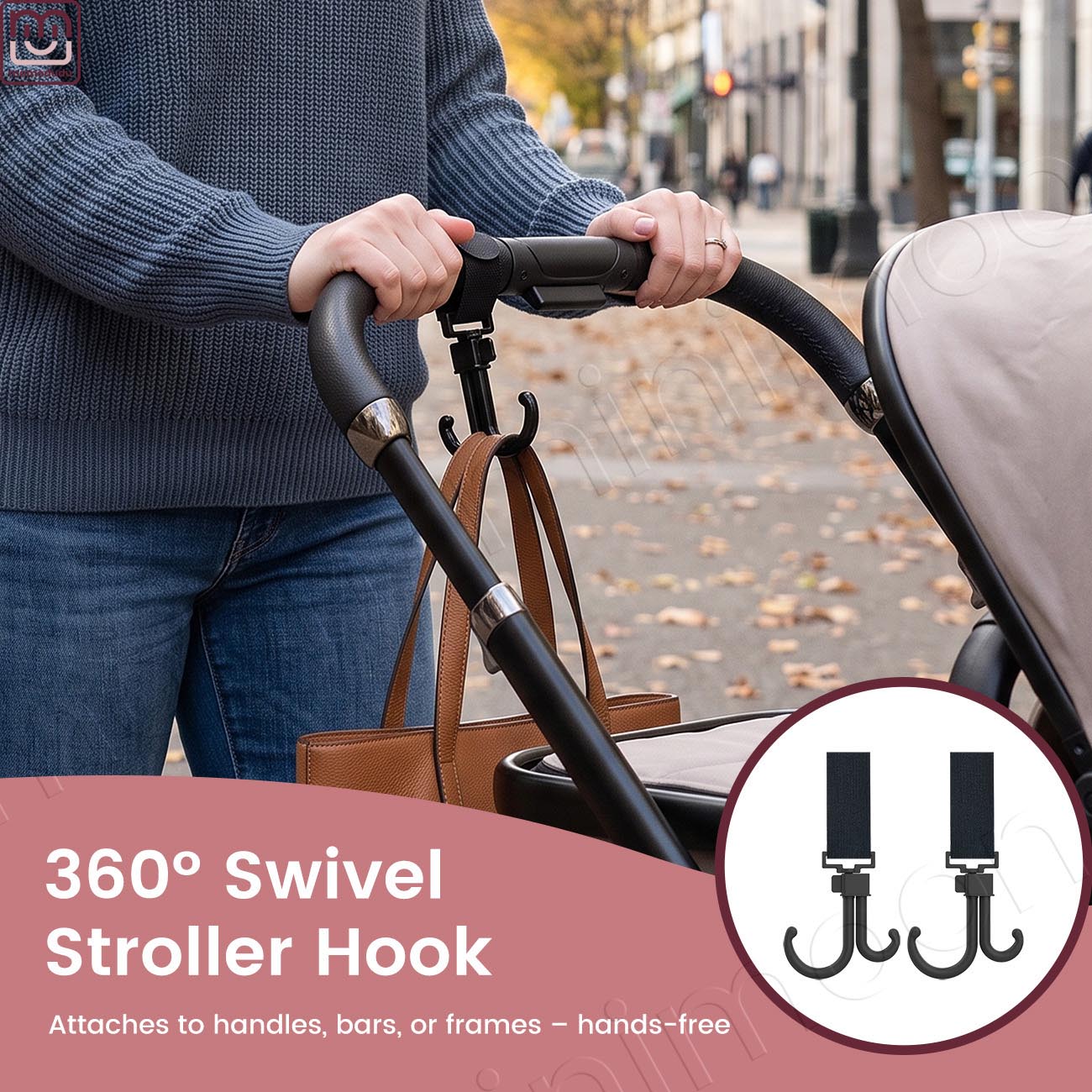 Fishing Swivel Connector - 360° Rotatable Baby Stroller Hook, Double