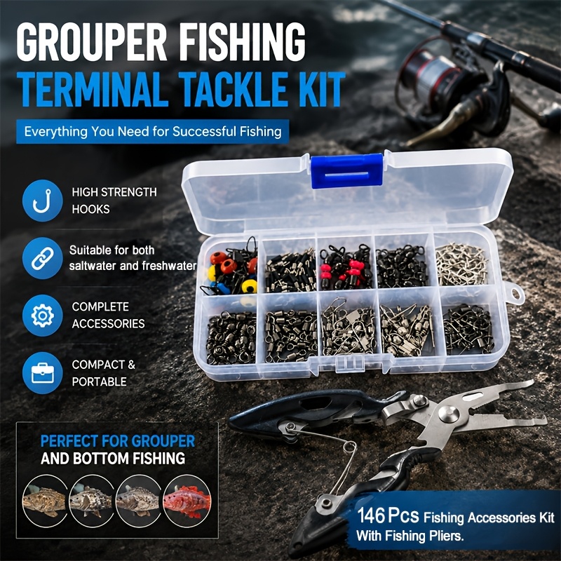 146pcs Fishing Terminal Tackle - Fishing Pliers ulasan dan harga