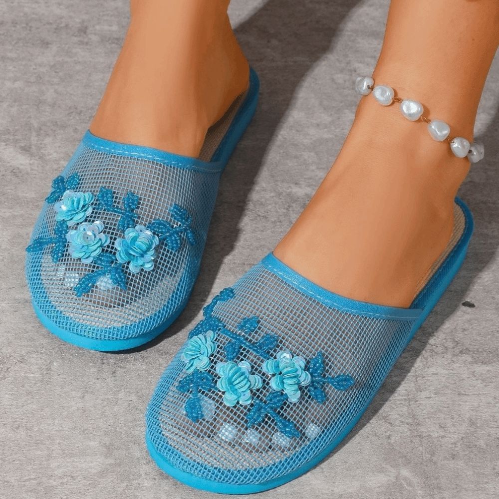 Casual Flower Embroidery Mesh  - Waders ulasan dan harga