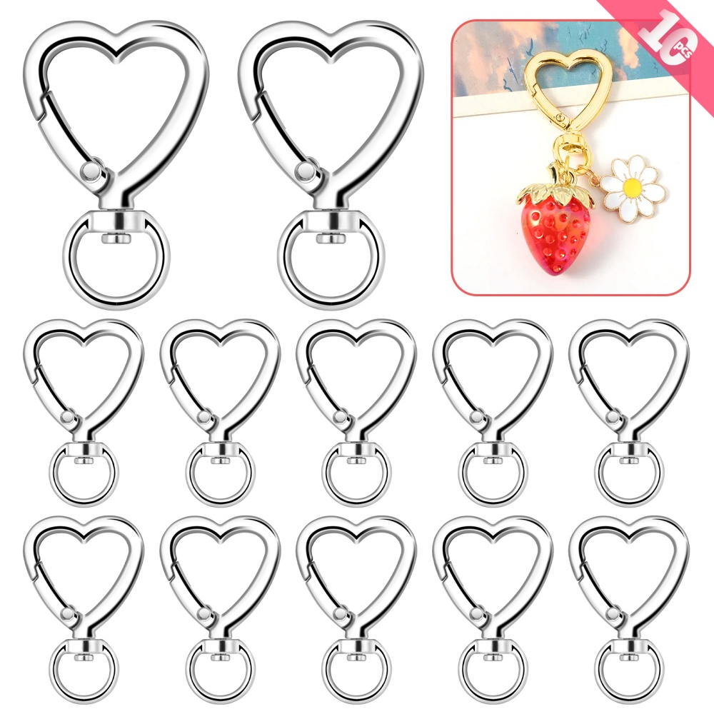 10pcs Metal Heart Lobster Claw - Fishing Swivel Connector ulasan dan harga